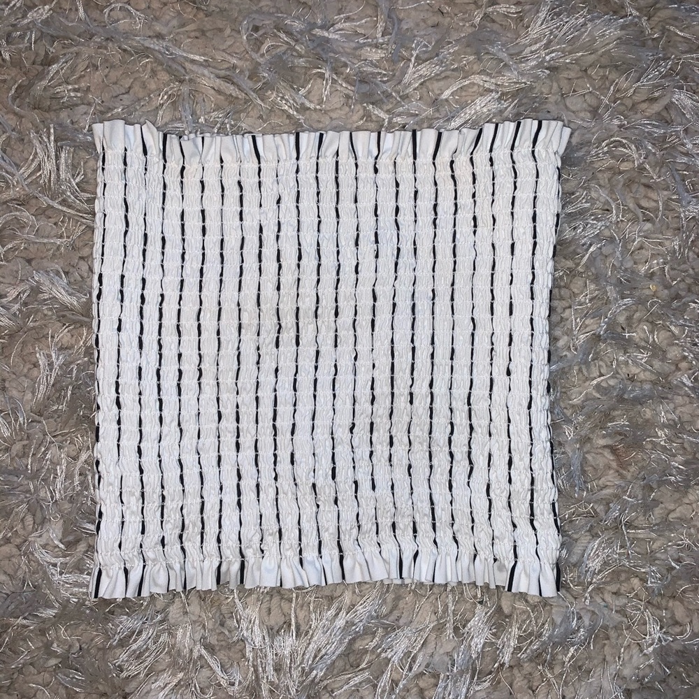 Black and White striped tube top